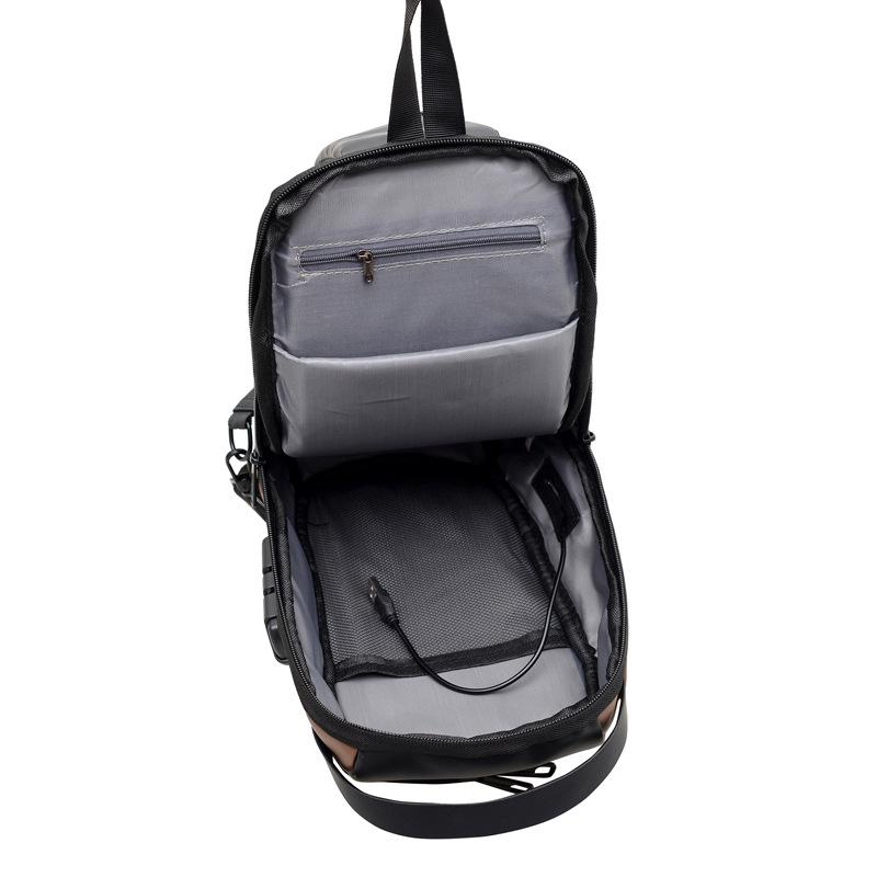 Men's Casual Crossbody Bag with USB Charging