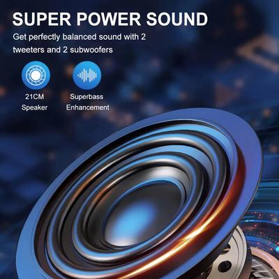 5000W Bluetooth reproduktor s mikrofonem Dvojitý subwoofer Hluboké basy Světla Přenosný subwoofer Bezdrátový sloup Party Boombox