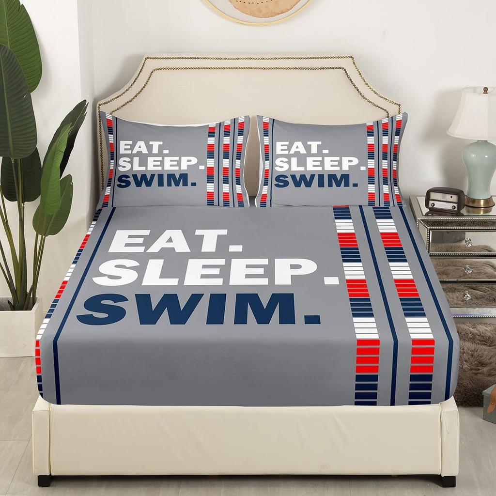 Cartoon Bone Pattern Bed Hat Three-Piece Digital Printing Bedding Bed Hat Three-Piece Set Children And Adults