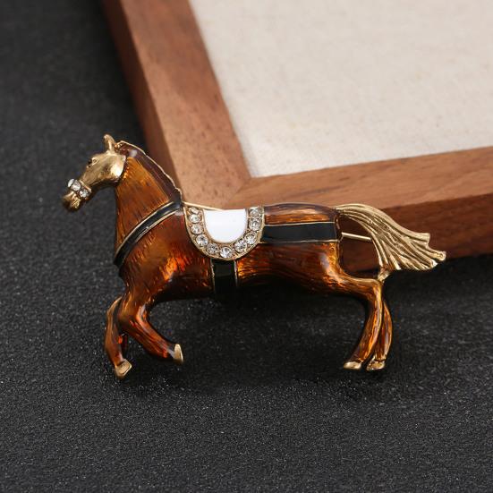 Yousheng 1/2Pcs Vintage Running Horse Brooch Sweater Cardigan Coat Business Suit Animal Lapel Pin Men Women Fashion Jewelry Clothing Accessories