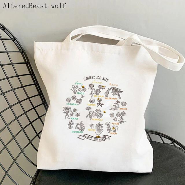 Shopper jaune Cosmos fleurs imprimé sac fourre-tout femmes Harajuku shopper sac à main fille sac à bandoulière dame sac en toile