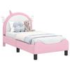 Kids Bed Frame with Headboard Pink 70 X 140 Cm PU
