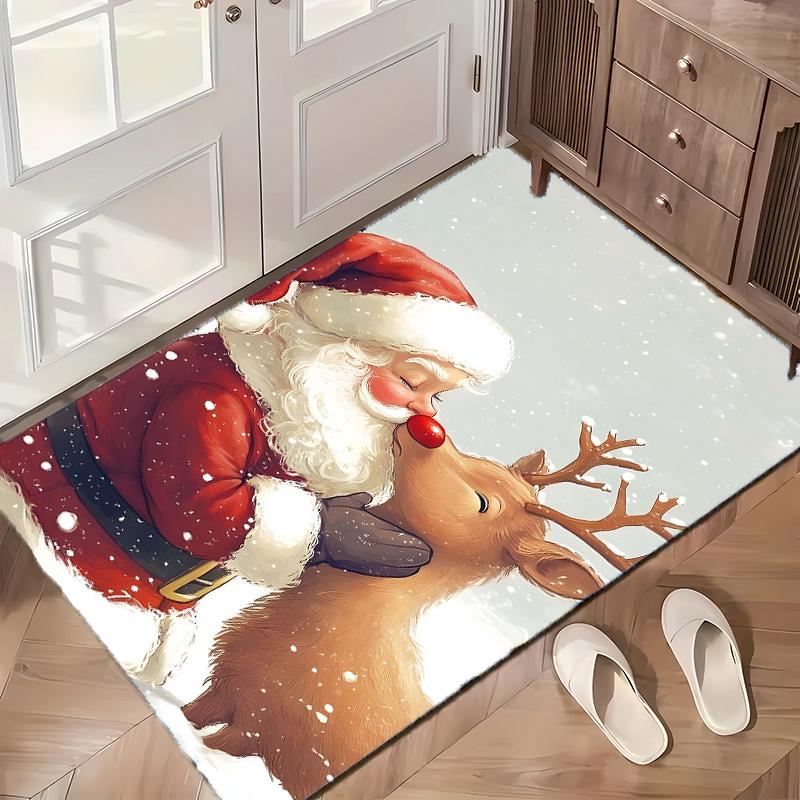 Jolly Santa Claus  (1) Office Carpets Suitable for Living Rooms Bedrooms Offices and Kitchens a Gift for Modern Home Decor