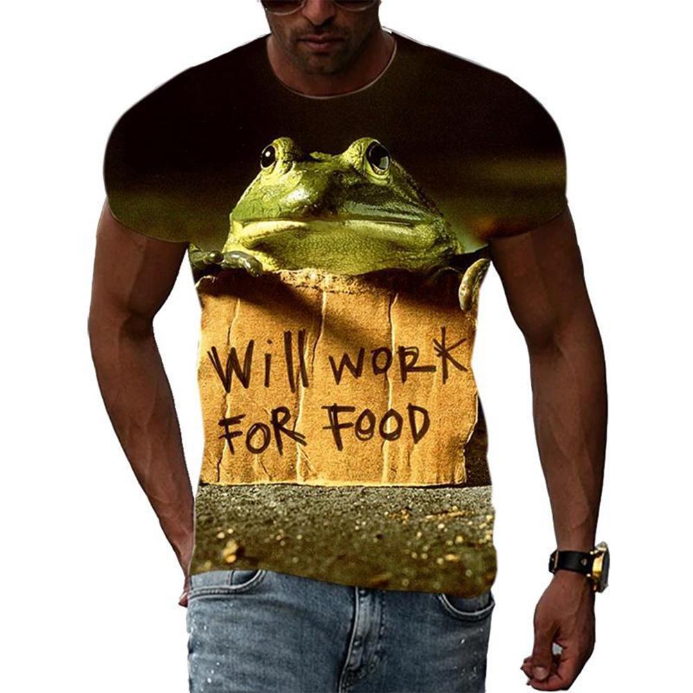 Cute Frog 3D Printing  T Shirt Man Summer Fashion O-Neck Short Sleeve Oversized  Top Casual Tee Loose Streetwear Unisex Clothing