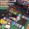 24/48/72/96 Kleuren Dubbelzijdige Glitters Pennen Snel Drogen Waterverf Pen Tekenen Schilderen