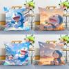1PC Cute Cartoon Doraemon Pillow Case Square  Bedroom Sofa Leisure Comfort Cushion Car Home Decoration