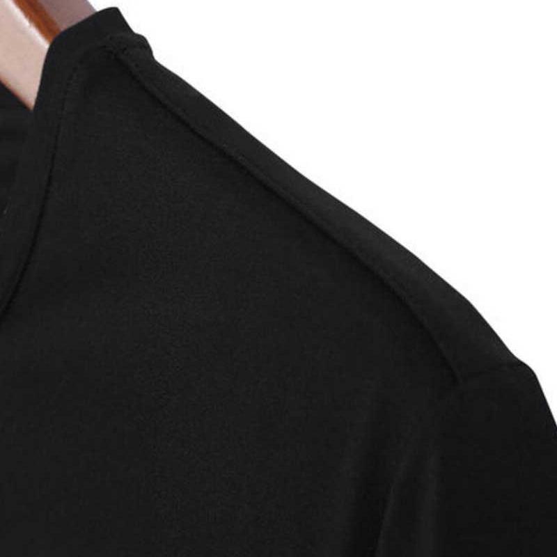 Men Casual Shirts Short Sleeves LOADING CAFFEINE Black Tees Oversized T-shirts
