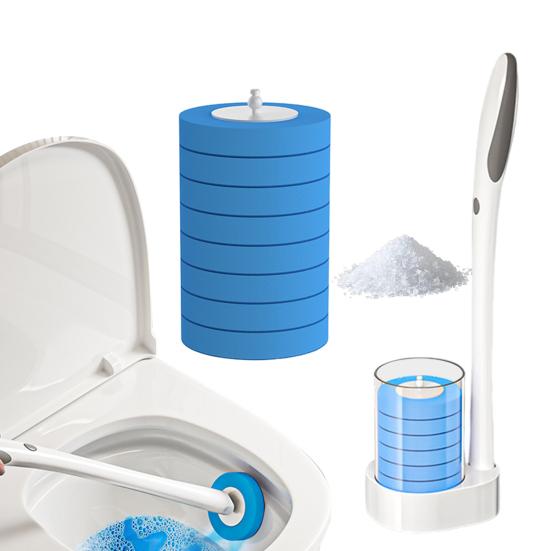 Toilet Brush with Universal Compatibility Disposal Replacement Heads Powerful Cleaning Performance Toilet Brush