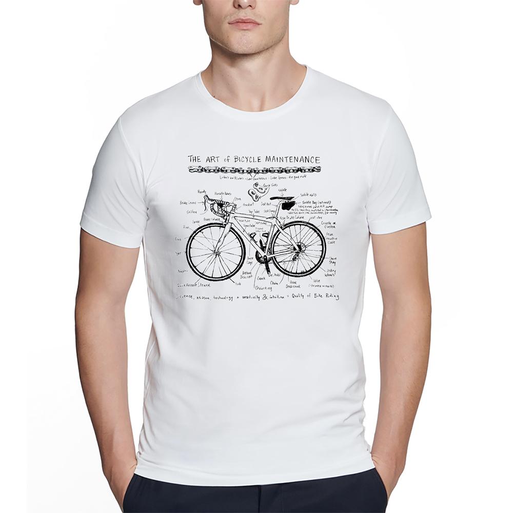 Worn Out Bike Men's T-shirts Skeleton Bicycle Short Sleeve Creative Cycling Art Tshirts Fashion Skull Desgin Top Streetwear Tees