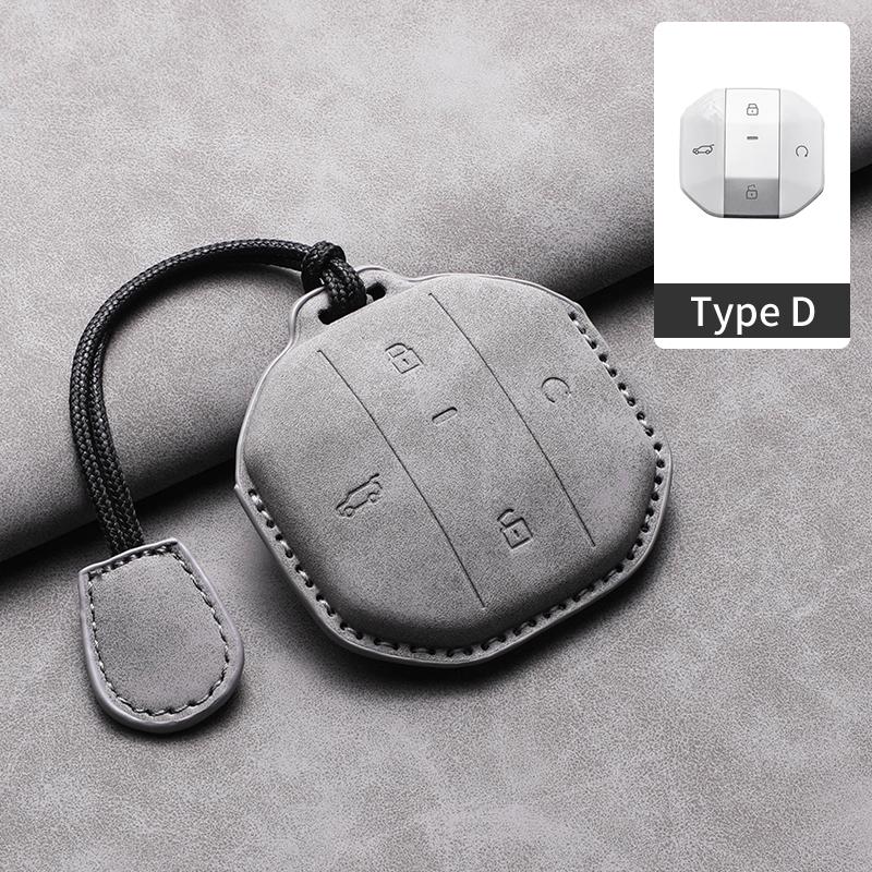 3D Suede Leather Car Remote Key Case For Jetour Freedom T1 Jetour Freedom T2 Traveller Smart Remote Key Shell Accessory