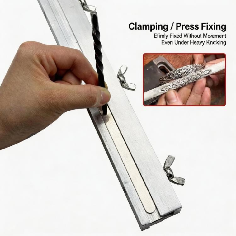 Jeweler Workpiece Holding Clamp Fixture for Engraving and Stamping, Manual Wing Nut Grooved Bar Tool for Jewelry Work