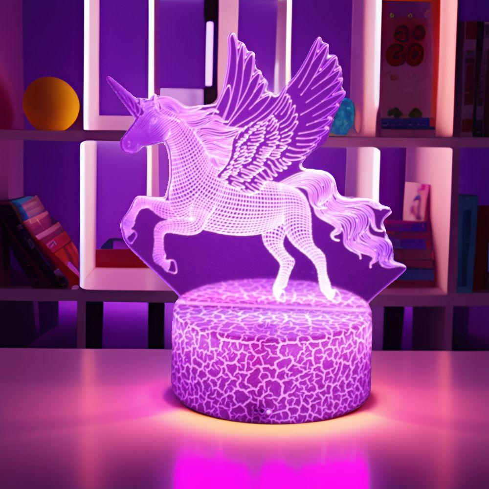 Anime Lamp Unicorn Night Light Color Changing Touch Child Nightlight Kid Toy Room Bedroom Decor Valentine Day Gifts 3D LED RGB S Kid Friendly