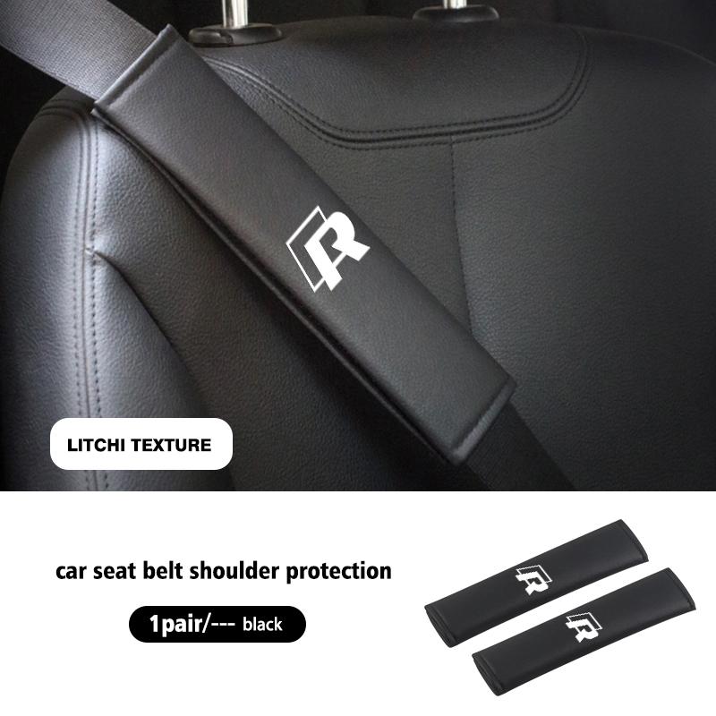 For Volkswagen VW Car Seat Belt Leather Safety Belt Shoulder Cover Protect Pad Beetle CC B5 B6 B7 EOS GTI MK2 MK4 MK5 MK6 Fx5
