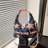 Rosa Stjärnväska och Handväskor Estetisk Rutig Denim Axelväska Punk Fritid Utomhus Crossbody-väska För Kvinnor KTY