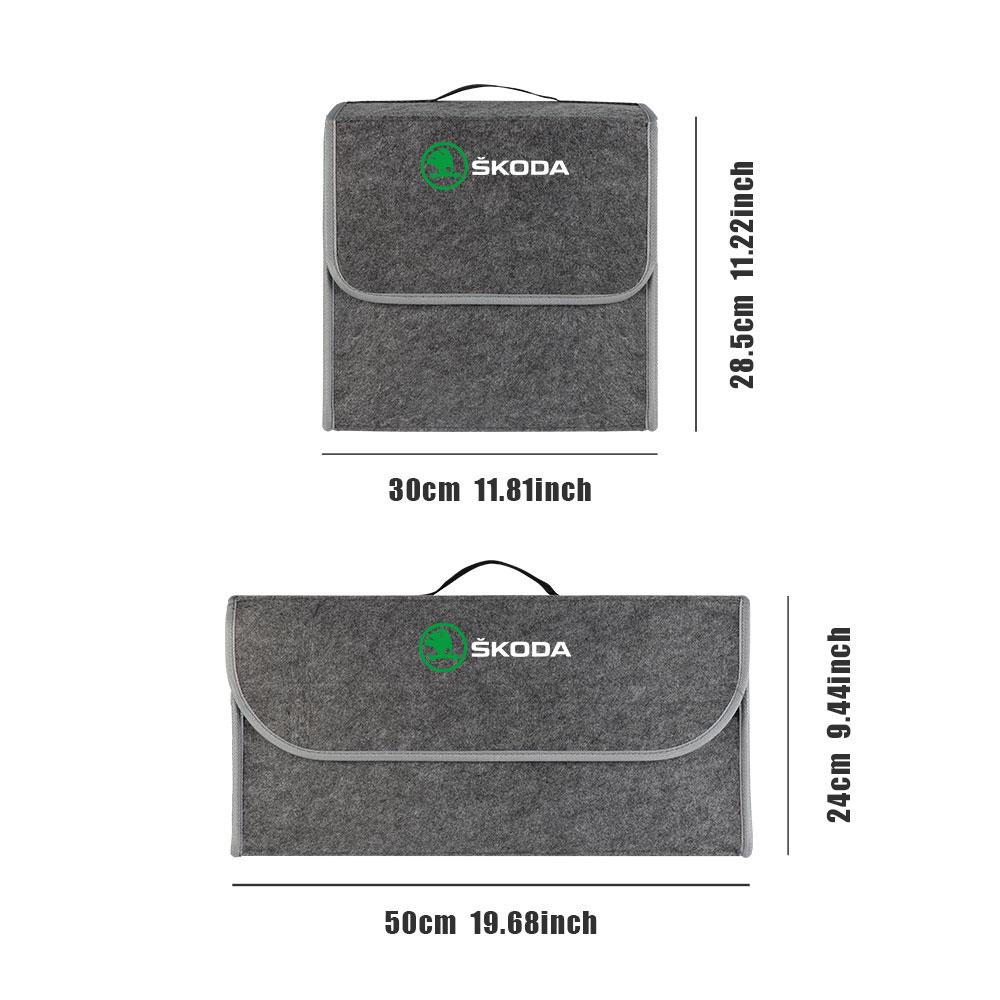 JOON9 Car Trunk Organizer Box Soft Felt Storage Bag Folding Stowing Tidying Accessories For Skoda Rapid Kodiaq Fabia Kamiq Octavia S