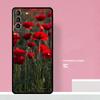 Poppy Flower Bloom Phone Case For Samsung Galaxy S25 S26 Ultra S20 S21 S22 S23 S24 S10 Plus S25 FE Cover Coque