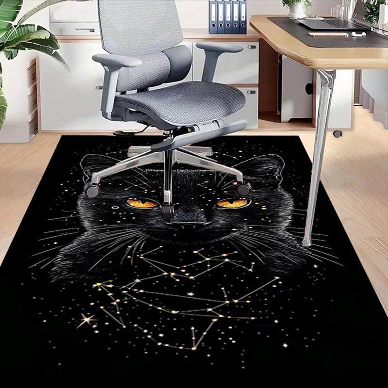 1pc Cat Constellations Carpet Anti Slip Polyester Floor Mat for office,Bedroom