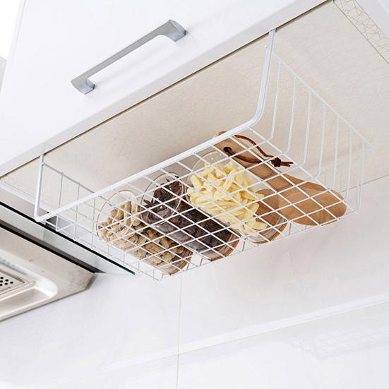 Hanging Basket Strong Load-bearing Large Capacity Simple Installation Under-Cabinet Shelf Organizer Slide-in Storage Basket