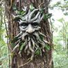 Baumgesicht Skulptur Grünzeug Altes Mann Gesicht Baumdekoration Stammumarmung Gesicht Statue für Garten Außen Baumdeko