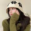 Sweet Beanies Hat Korean Style Bucket Hat Casual Crochet Flower Knitted Hat  Autumn and Winter