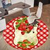 1PC Strawberry Plaid Office Round Area Rug, Under Office Chairs Bedroom Living Room Home Decor,Carpet for Office, -1110252