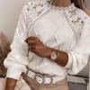 Høst Vinter Blonder Skulder Genser Dame Topp Stilig Slim Fit Strikket Pullover Langermet Genser Elegant Strikk For Damer