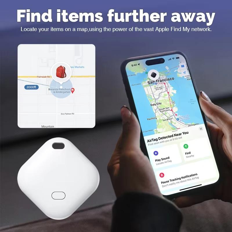 Long Distance Smart Tag Tracker Work with Apple Find My Anti Lost Reminder Device MFI Rated Bluetooth Tracker Kid Pet Key Finder
