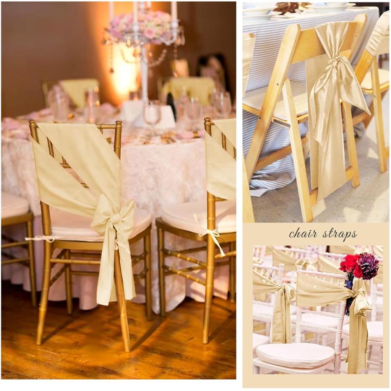 Satin Chair Sashes Wedding Chair Bow Knot Ribbon Tie For Wedding banquet ThanksgivingParty HotelBirthdayBanquet Chair Decoration