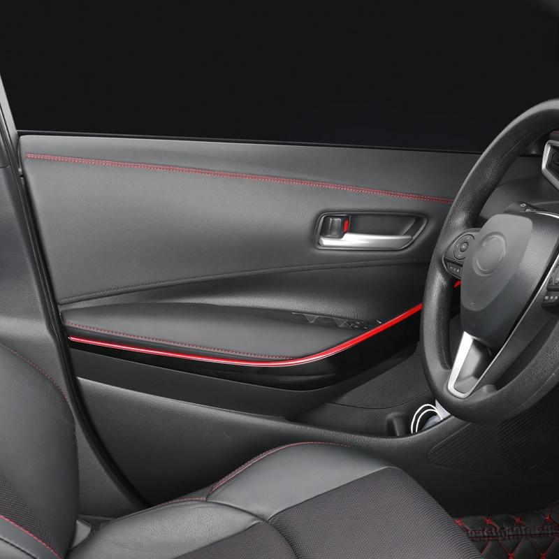 Car Interior Moulding Trim Self-adhesive Dashboard Leather Decorative Line Red Blue DIY Braid Strip Car Decoration 0.5/2M