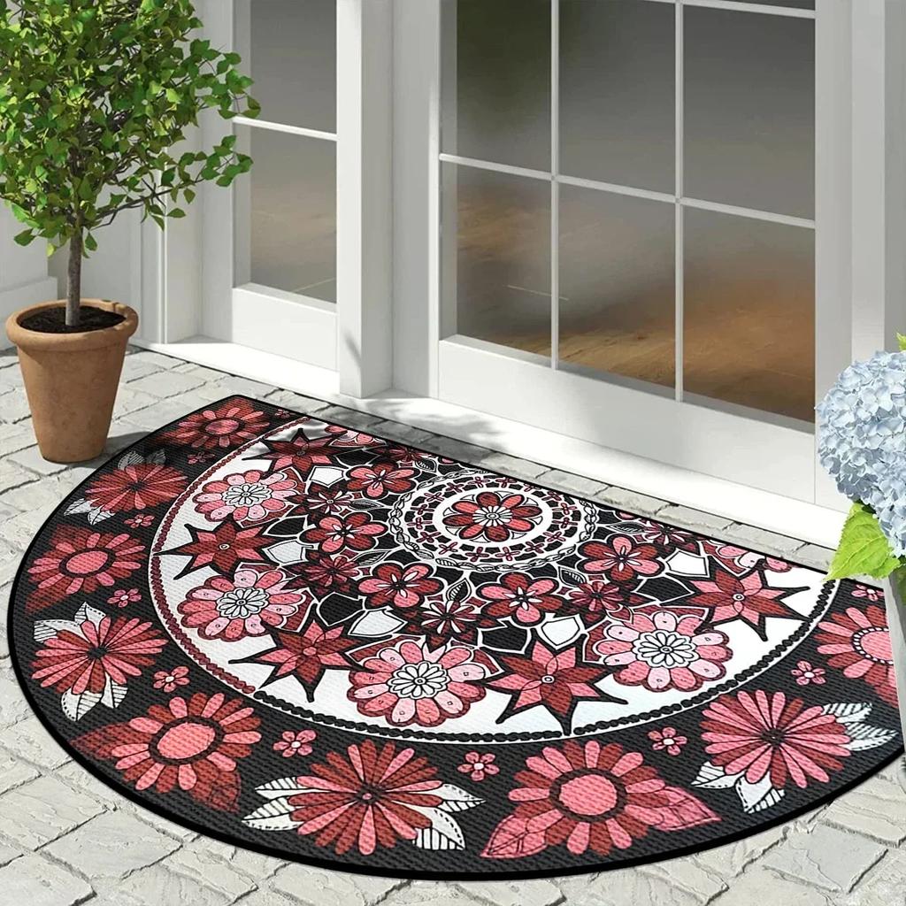 House Entrance Mat Garden Decoration Doormat Door Entry Mats Outdoor Carpet Home Rug Semi-circular Floor Mat