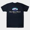 Asian Size Men Black Print T-shirt Old Key West Resort Logo No-Cut Heat Transfer Print Cotton Tshirt