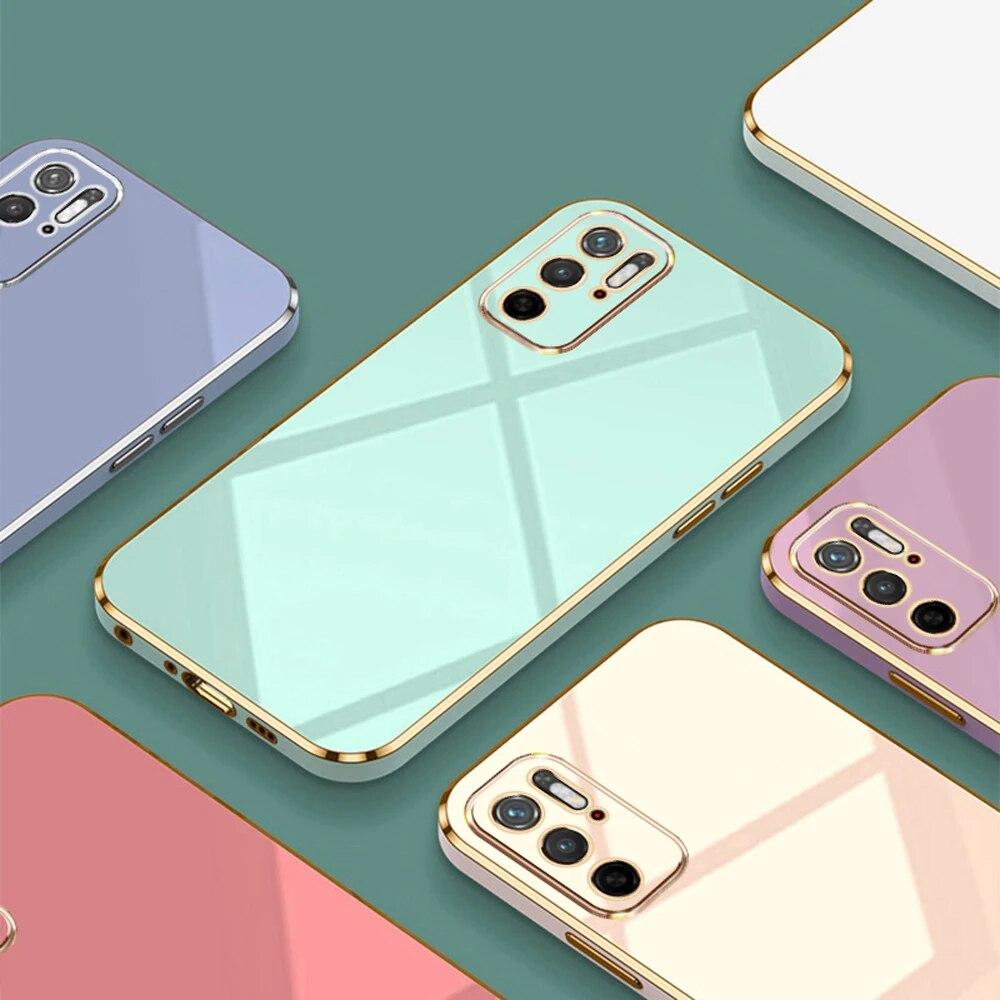 Para Xiaomi Poco M3 Pro 5G Capa Poco M3 Pro Capa M2103K19PG M2103K19PI Capa de telefone de revestimento quadrado de luxo Capa traseira à prova de choque