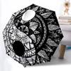 1pc Mandala Artwork Automatic Folding Umbrella. Casual Outdoor Accessory, for All Seasons Yy250924058