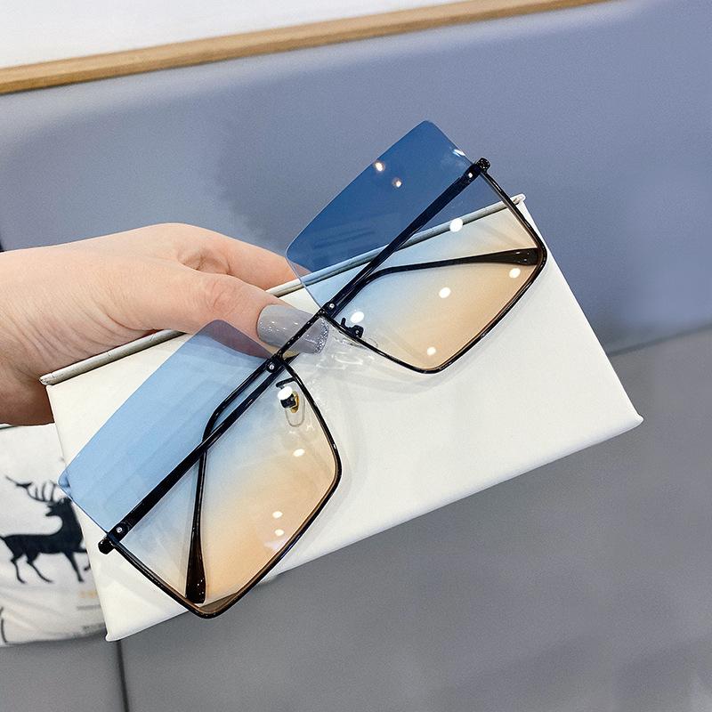 Fashionable New Style Semi-rimless Sun Glasses for Ladies Square Shape UV400 Protection Sunglasses Men High Quality Female Sunglass