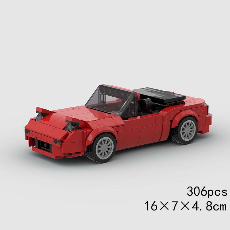 Miata MX-5 NA MOC Speed Car Convertible Super Race Vehicle Model Building Block Racing Rally Sports Brick Christmas Gift City