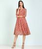 Women's Fit and Flare Black Dress Party Wear Printed Midi Gown Kurti Top Tunic Ethnic