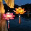 Ancient Style DIY Lotus Lamp Material Kit Portable Handmade Hand-Held LED Light Elegant Design Festive Decor