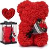 Rose Teddy Bear Mom Girlfriend Birthday Gifts Women Rose Teddy Bear Artificial Flower Anniversary Valentines Day Birthday Gift