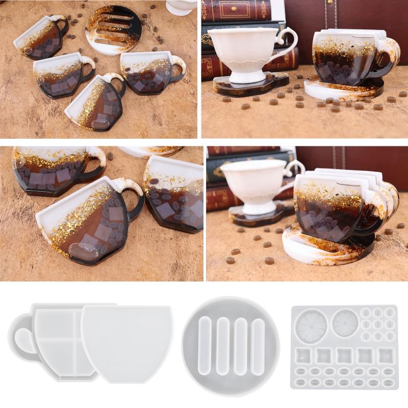 Coffee Lemon Slices Mold Epoxy Resin Casting Mold Teapot Mat Tray Storage Rack Mold Jewelry Making Mold Home Decorations