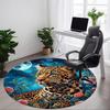 1pc Leopard Night Scene Chair Carpet for Office Non-Slip, Machine Washable Rug for Office, Room - Holiday Decor, Machine Made Yy251016110