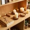 Kerzenhalter Tablett, Runde Holz Dekorative Kerzenplatte, Rustikales Teelicht Säulenkerzen Tablett für Bauernhaus, Küche, Couchtisch Dekoration