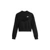 Heritage Crew Velours Lange Mouwen Sweatshirt Dames Tops Zwart CZ1877-010