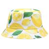 Summer Lemon Printed Bucket Hats For Women Men Kids Cherry Pineapple Double -Sided Panama Caps Fishing Bob Sun Fisherman 'S Hat