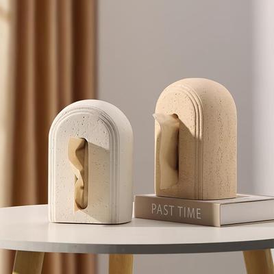 Elegant Resin Tissue Box Cover - Heavyweight, Textured Design for Bathroom & Home Decor, Toilet Paper Holder, Paper Dispenser, Bedroom & Office