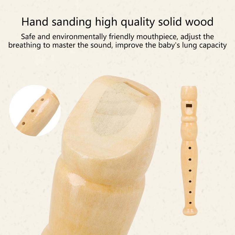 Traditionelle Flötenblockflöte, Holzblockflöte, tragbares 6-Loch-Klarinetteninstrument, Musikflöte, Kinder-Lernspielzeug