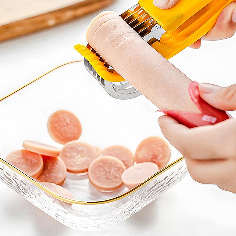 Stainless Steel Banana Slicer Banana Fruit Divider Ham Sausage Cutting Fruit Knife Artifact Banana Cutting Tool