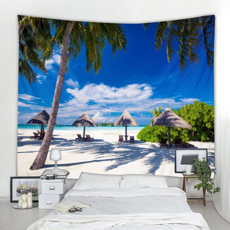 Nordic Tropical Beach Wandtapijt Mandala Wandtapijt Hippie Slaapkamerdecoratie Psychedelisch Wandtapijt Boheems Wandtapijt