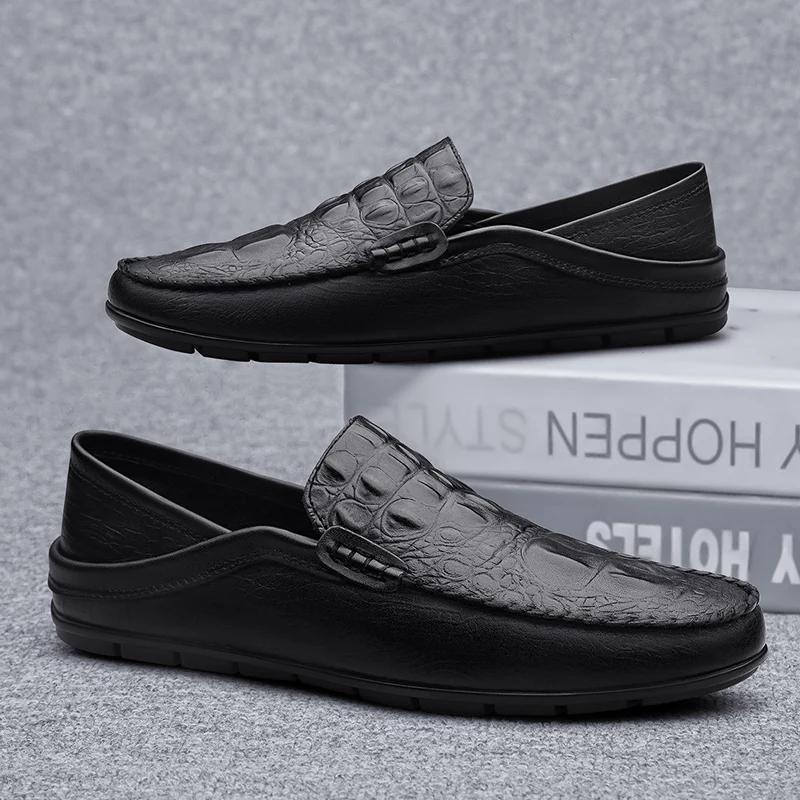 Herren Echtleder Schuhe Weichsohlige Herren Fahrschuhe Klassische Herren Business Casual Schuhe Neuer Stil Herren Slipper Leicht