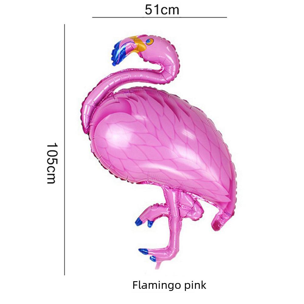 18" Round Hawaiian Flamingo Aluminum Balloon with Wine Glass and Leaf Design