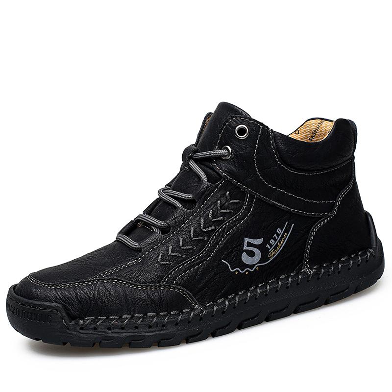 New Winter Handmade Leather Men Boots Outdoor Design Sneakers Man Breathable Casual Leather Shoes Men Ankle Boots Fall Plus Size